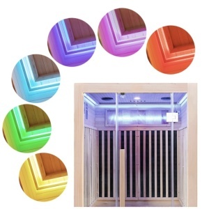 Saună Infraroșu Premium 120x105 cm pentru 2-3 Persoane cu Bluetooth și Cromoterapie | Deppo - Img 6