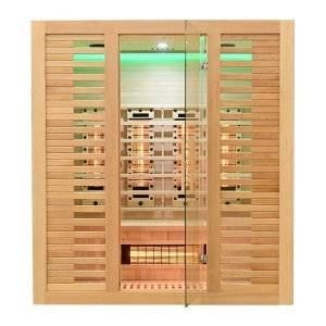 Sauna tip uscat cu infrarosu si cu pietre sarate pentru 4 persoane C4ST 175 x 140 cm - Img 5