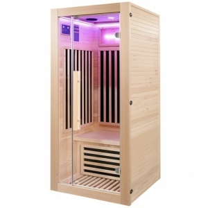 Saună uscată cu infraroșu ALTA1-CRB 90×90 cm – 1-2 persoane, Hemlock, 230V, Bluetooth, cromoterapie | Deppo - Img 5