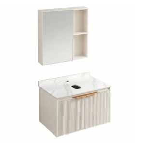 Set de mobilier de baie cu blat Marti 60cm Beige - Img 2