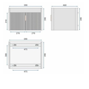 Set mobilier de baie cu lavoar Astor 60cm White - Img 7