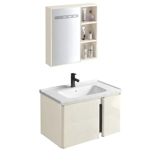 Set mobilier de baie cu lavoar Tula 60cm Beige - Img 2