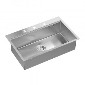 Statie de lucru incastrata Quadron Unique Burt inox periat 76x49 cm - Img 1