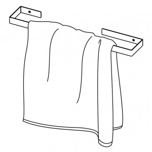 Suport pentru prosoape de perete - 60 cm - Img 2
