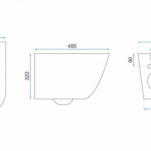 Vas Toaleta Rea Carlos Slim Rimless Aiax Shiny - Img 3