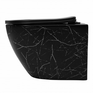 Vas WC suspendat Rea MATT BLACK MARBLE - Img 4