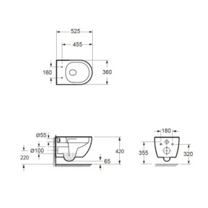Vas WC vortex, rimless, suspendat, ARIZONA - Alb mat - Img 3