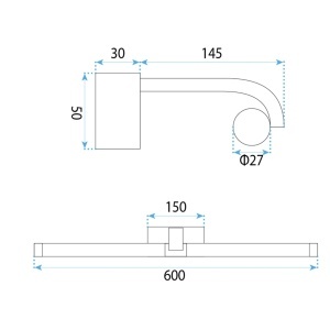 Aplică LED baie 60 cm negru Deppo APP1888 iluminare modernă oglindă - Img 4