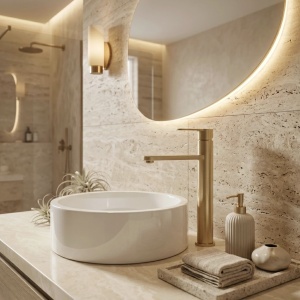 Baterie pentru baie Rea Arcos Brush Gold - Img 7