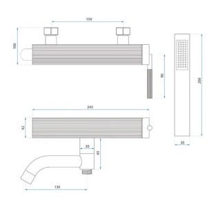 Baterie pentru cadă REA Argon Brush Nickel - Img 5