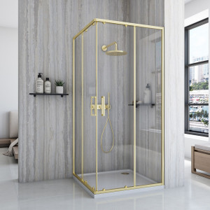 Cabină de duș de colț Rea City Gold 90x90 cm - Img 4