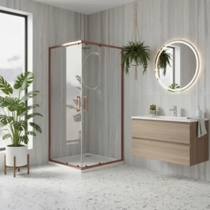 Cabina de dus Rea City 90x90 cm Brush Copper