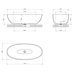 Cada freestanding, Omnires SHELL M+, 175 x 78 cm, bej mat - Img 5