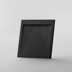 Cădiță de duș STONE 90×90 cm – Marmură Turnată, Negru Mat - Img 1