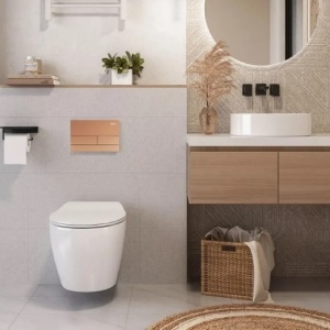 Cadru WC încastrat K011A-Q Rea cu buton T Brush Copper - Img 3