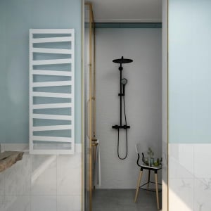 Calorifer portprosop DIAGONAL WHITE 1200x500mm - alb lucios - Img 3