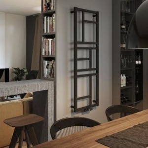 Calorifer portprosop ROCKWALL BLACK 1140x500mm - negru satinat - Img 3