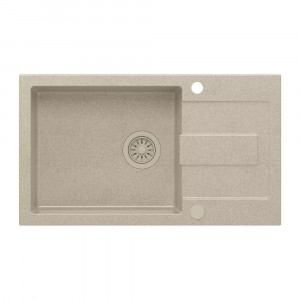 Chiuveta compozit incastrata Quadron Pop Christian 136 XL bej nisip 78x45 cm - Img 3