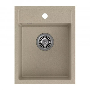 Chiuveta compozit incastrata Quadron Pop Johnny 90 bej 39x50 cm - Img 3