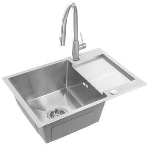 Chiuveta de bucatarie Inox PAUL, Model modern 60x48cm, Culoare Brush Nickel - Img 3