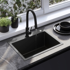 Chiuveta de bucatarie LIAM, Model Modern 580x450mm, Culoare Black