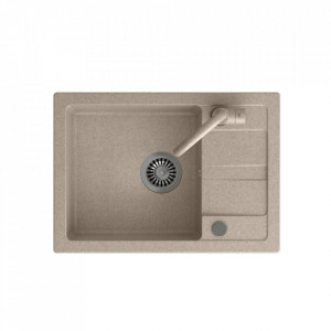 Chiuveta din granit GO-SMART BEIGE 1-kit (62x44x17,5) + mixer de culoare + sifon manual cu dop - Img 2