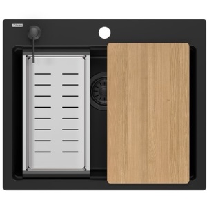 Chiuveta granit Kurt 110 BLACK mat 59,5 x 50 x 21,5 cm - Img 4