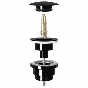 Dop universal pentru lavoar click-clack Rea BLACK METALIC - Img 3