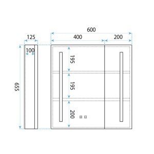 Dulap cu oglindă LED M1015-60 60x65 - Img 6