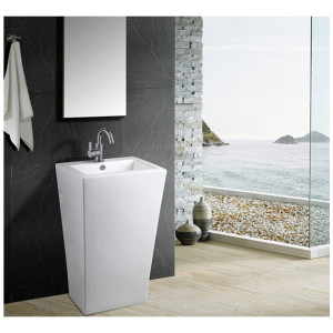 Lavoar de podea CUBIC alb 51x45,5x85 cm - Img 2