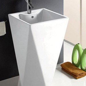 Lavoar de podea ROCK alb 47x47x83 cm - Img 2
