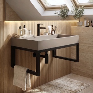 Lavoar din compozit Rea GOYA TAUPE 70CM + Cadru