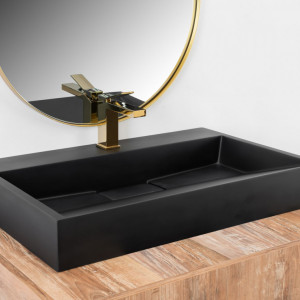 Lavoar din conglomerat GOYA Negru MAT 70CM - Img 3