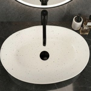 Lavoar pe blat Emilia Grid – design organic, ceramică premium | Deppo - Img 5