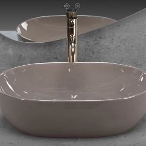 Lavoar pe blat Rea Lisa Beige Shiny - Img 3