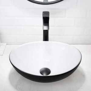Lavoar pentru blat Alb Negru VERA 40,5x33x14 cm - Img 2