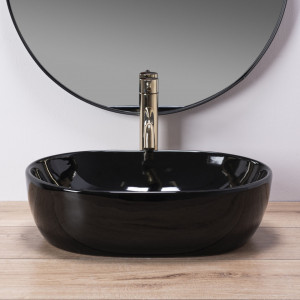 Lavoar pentru blat Rea Amelia Black Negru Lucios - Img 4
