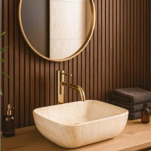 Lavoar pentru blat Rea Freja Travertine Matt