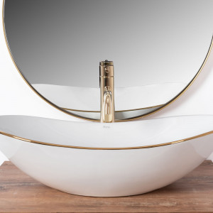 Lavoar pentru blat Rea Royal Auriu Edge - Img 7
