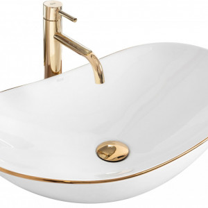 Lavoar pentru blat Rea Royal Auriu Edge - Img 1