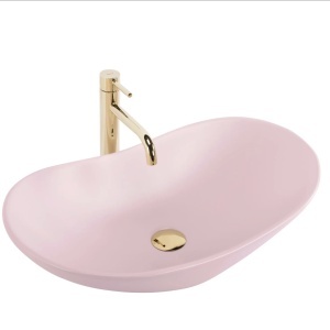 Lavoar pentru blat Rea Royal Powder Pink Matt - Img 2