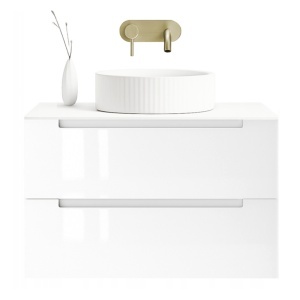 Mobilier lavoar suspendat alb cu blat alb LINDA 60,100,120 cm - Img 2
