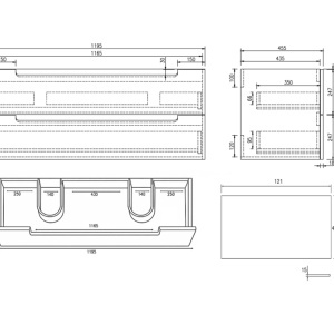 Mobilier lavoar suspendat alb cu blat alb LINDA 60,100,120 cm - Img 12