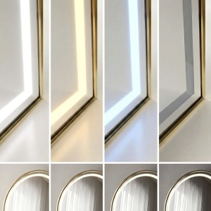 Oglindă LED Orbit 60x170 Brush Gold – oglindă mare cu iluminare LED și ramă aurie pentru baie | disponibilă pe Deppo - Img 9