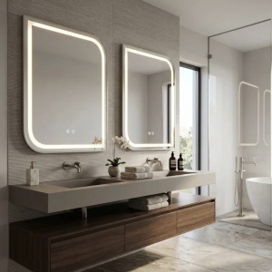Oglindă LED ZONE 80x60 BRUSH NICKEL - Img 6