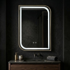 Oglindă LED ZONE 80X60 GOLD BRUSH - Img 4