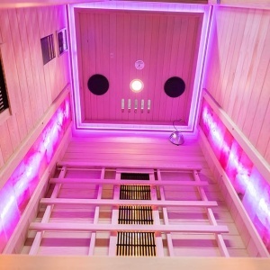 Saună cu infraroșu C1S pentru 1 persoană 90×90 cm cu piatră de sare, LED, Bluetooth – cabină sauna uscată | Deppo - Img 13
