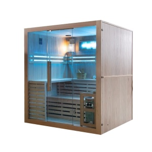 Sauna finlandeza cu temperatura inalta si soba Harvia 6kW pentru 4-5 persoane Kemi 180 x 160 cm - Img 5
