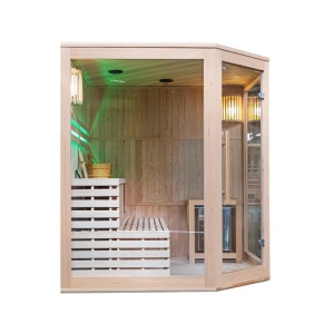 Sauna finlandeza cu temperatura inalta si soba Harvia 8kW pentru 5-6 persoane Bodo 180 x 180 cm - Img 7