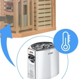 Saună finlandeză tradițională KEMI6 cu sobă Harvia 8 kW, 5–6 persoane, 200 × 200 × 210 cm - Img 7